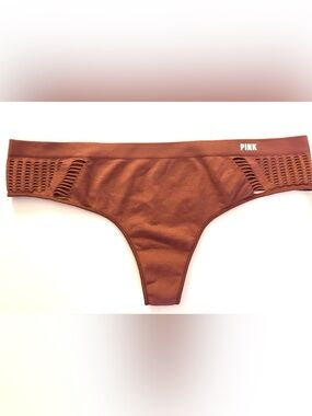 PINK Victoria's Secret Seamless Cutout Thong - Brown
